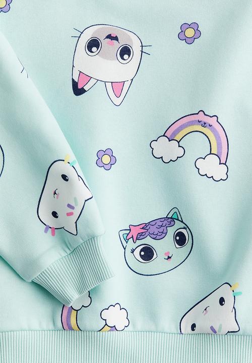 H&M - Printed sweatshirt - turquoise gabby's dollhouse