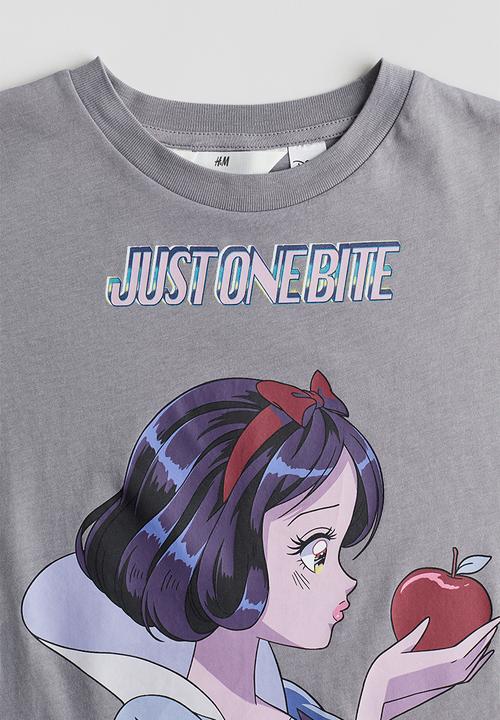 H&M - Oversized printed t-shirt - grey snow white 
