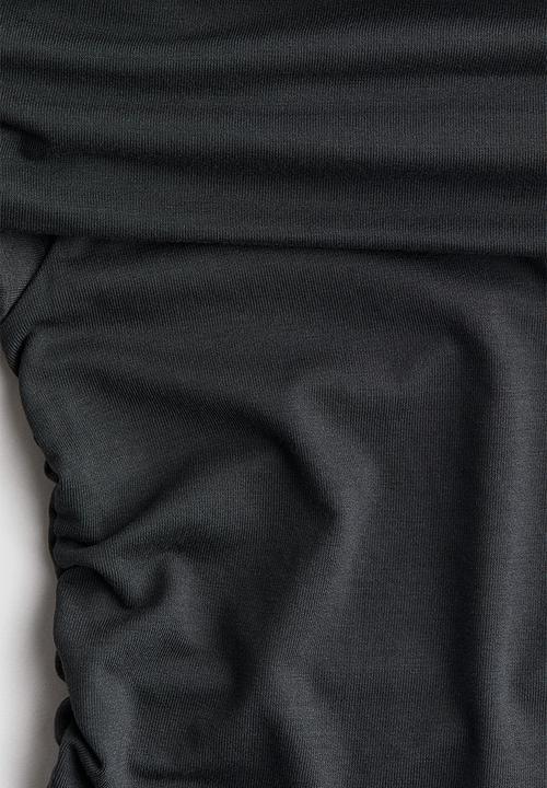 H&M - Off-the-shoulder jersey top - dark grey
