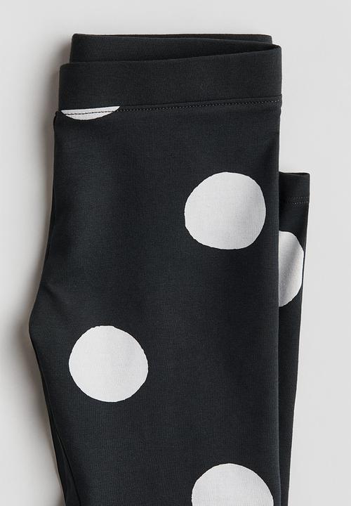 H&M - Printed jersey leggings - dark grey spotted