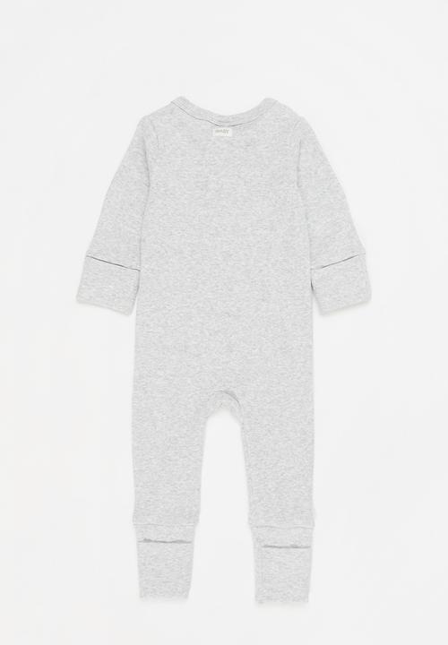 Cotton On - The billie long sleeve rib romper - cloud marle
