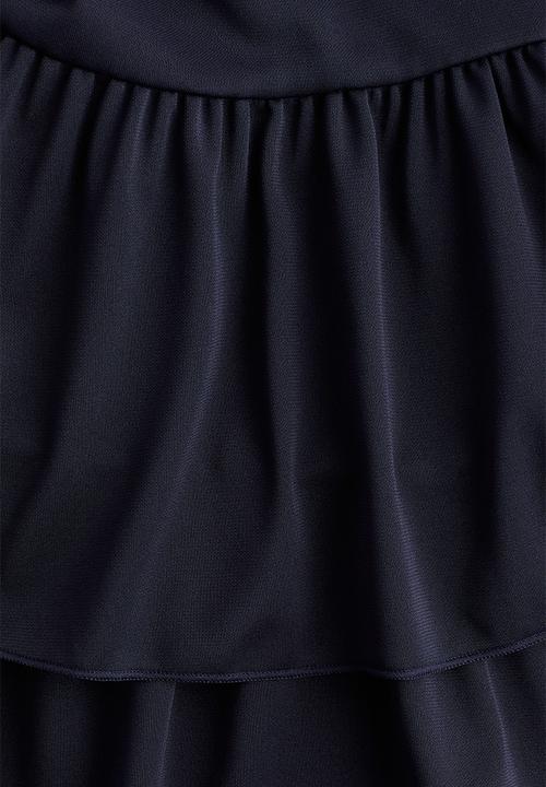 H&M - Tiered-skirt jersey dress - navy blue 