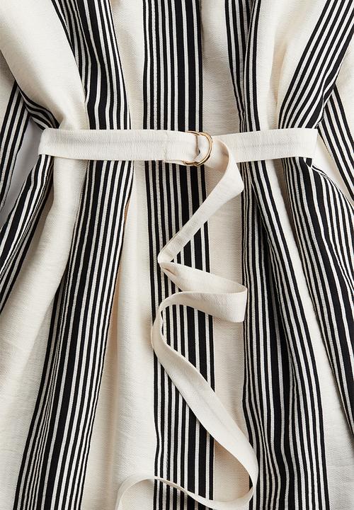 H&M - Belted shirt dress - cream striped