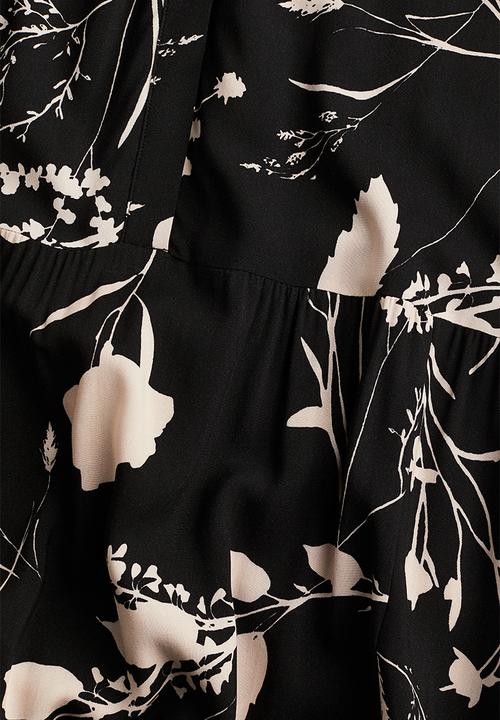H&M - Midi shirt dress - black patterned