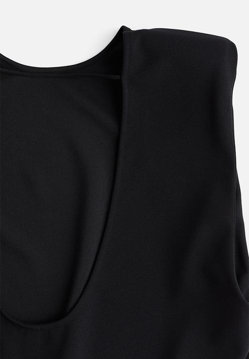 H&M - Deep-back mini dress - black