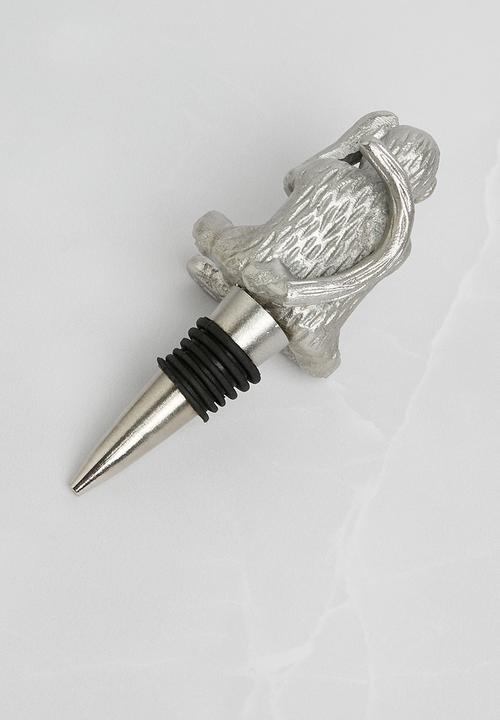 Sixth Floor - Covered eyes monkey bottle stopper - Silver