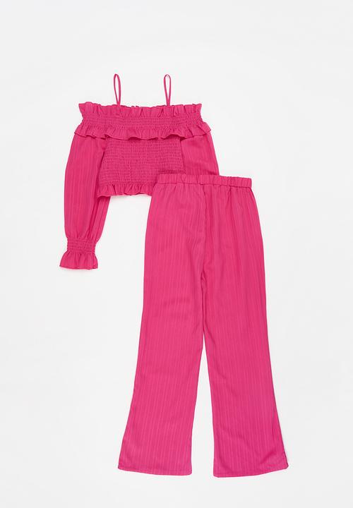 Pop Candy - Cropped top & pants set - pink