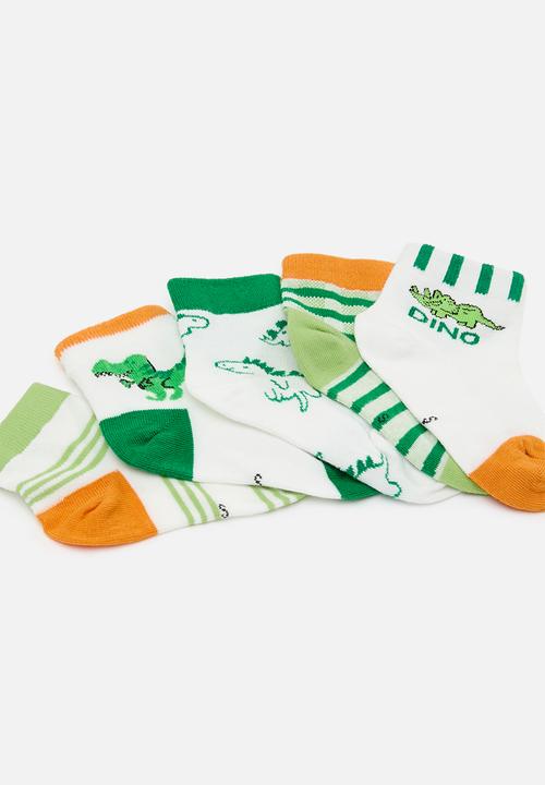Pop Candy - 5 pack sock set - green & white