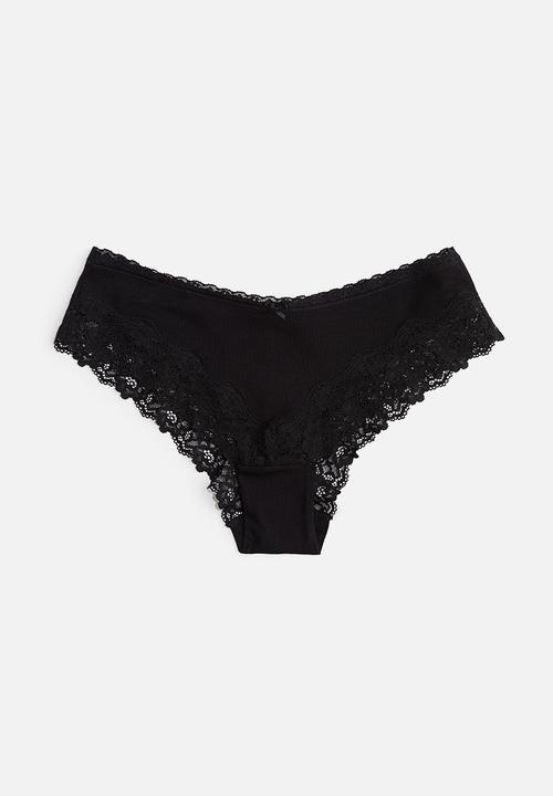 H&M - 3 pack lace-trimmed hipster briefs - multi