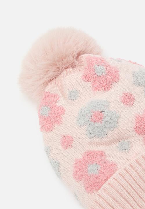 Pop Candy - Floral pom beanie - pink