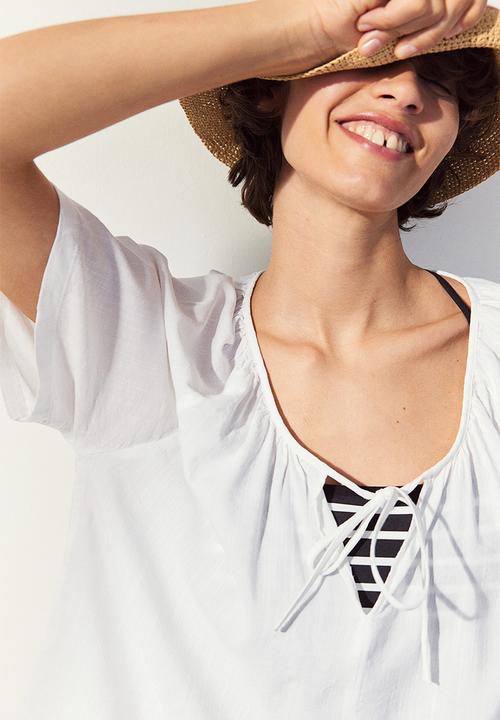 H&M - Raglan-sleeved blouse - white