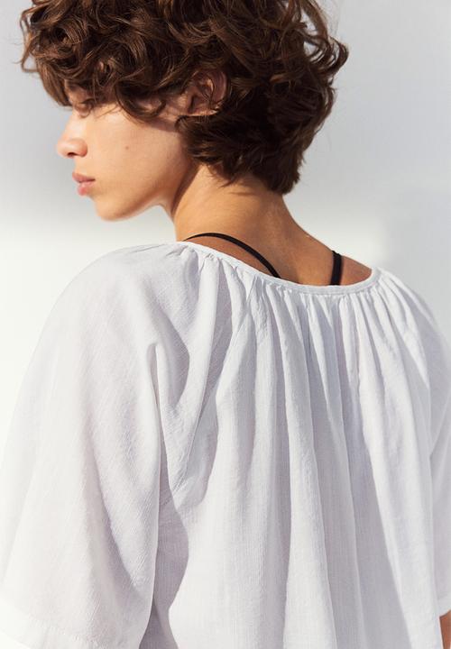 H&M - Raglan-sleeved blouse - white
