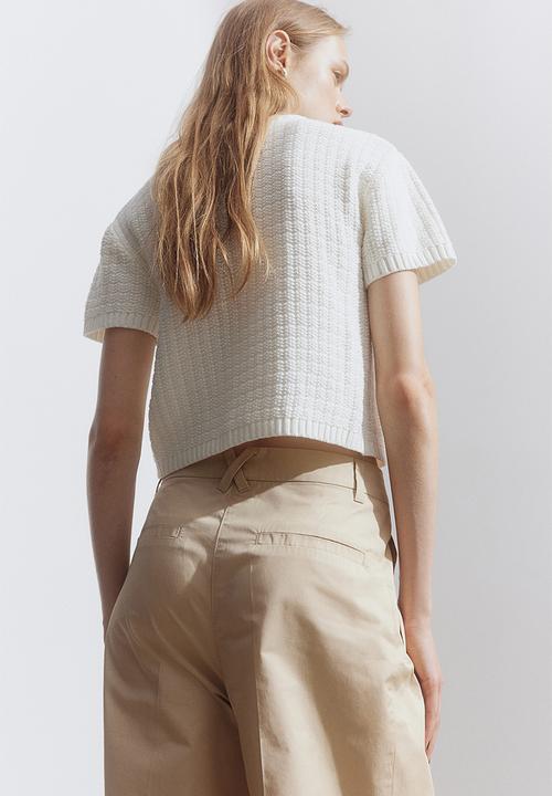 H&M - Structured-knit cardigan - cream