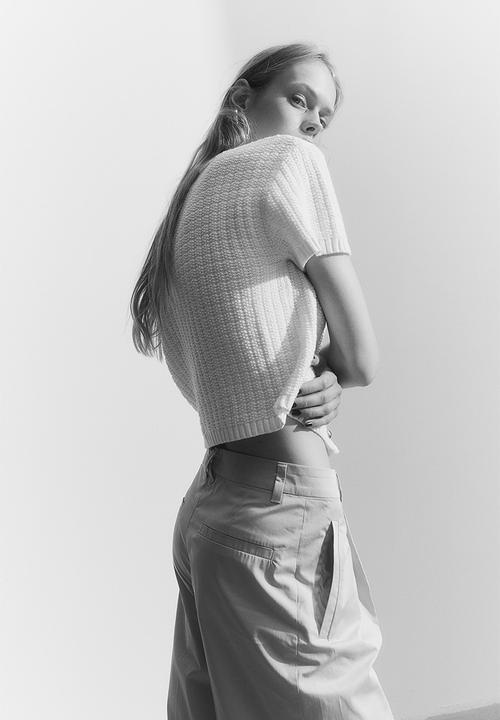 H&M - Structured-knit cardigan - cream
