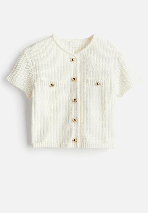 H&M - Structured-knit cardigan - cream