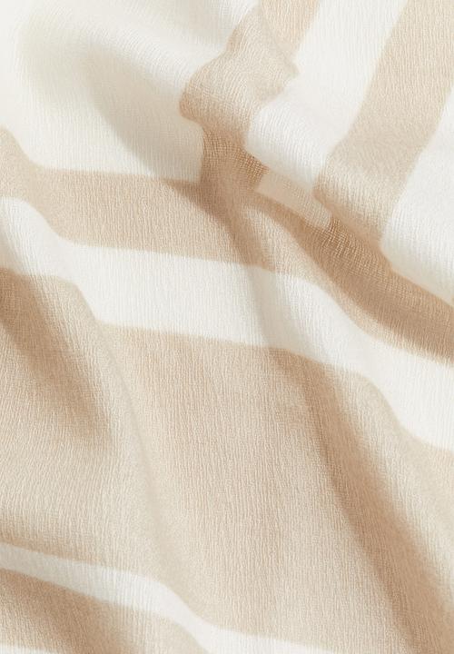 H&M - Patterned scarf - beige/cream