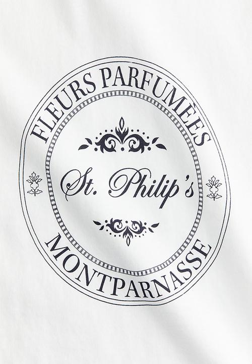 H&M - Printed t-shirt - white fleurs parfumées
