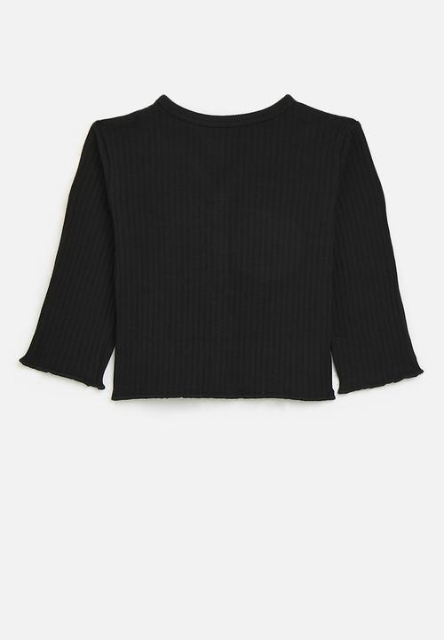 Pop Candy - Buttoned up knit jersey - black