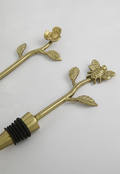 Sixth Floor - Flower bottle opener set of 2 - Gold