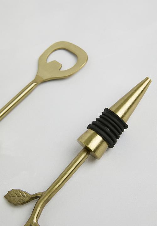 Sixth Floor - Flower bottle opener set of 2 - Gold