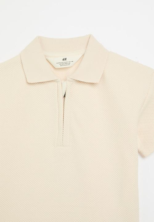 H&M - Zip-top polo shirt - natural white