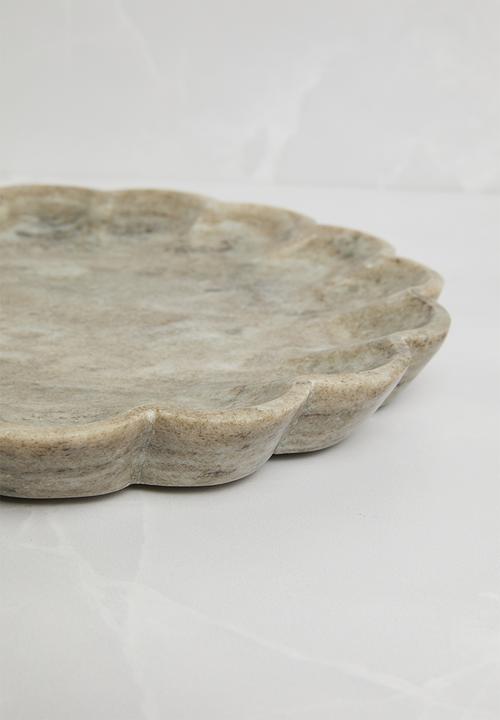 Sixth Floor - Scalloped Marble Trinket Bowl - Natural