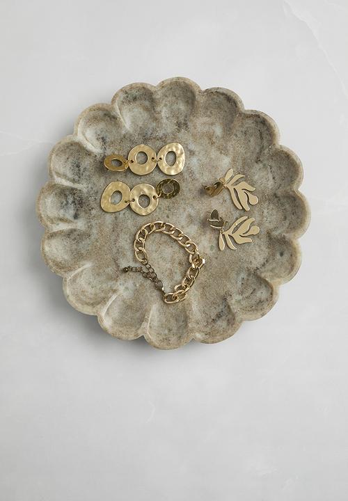 Sixth Floor - Scalloped Marble Trinket Bowl - Natural