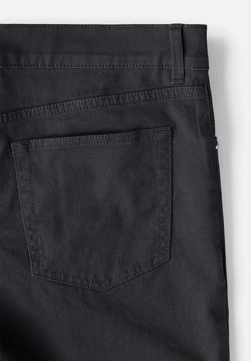 H&M - Slim fit cotton twill shorts - dark grey