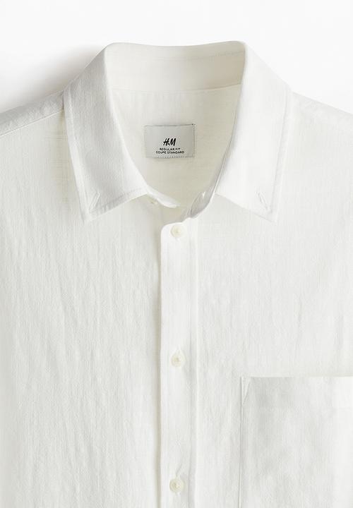 H&M - Regular fit textured shirt - white