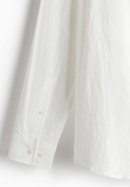 H&M - Regular fit textured shirt - white