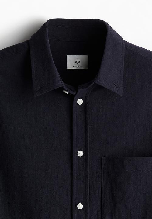 H&M - Regular fit textured shirt - navy blue