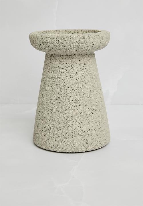 Sixth Floor - Textured Candle holder set of 2 - natural
