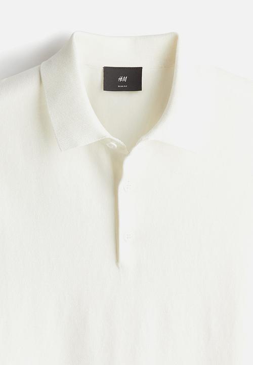 H&M - Slim fit polo shirt - white