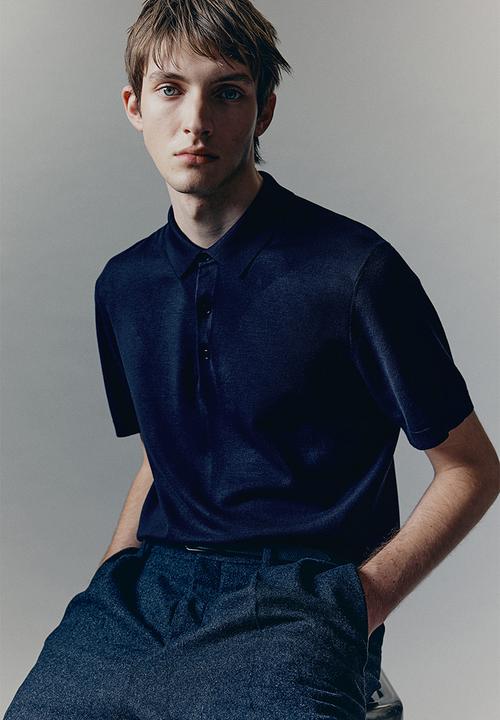 H&M - Slim fit polo shirt - navy blue