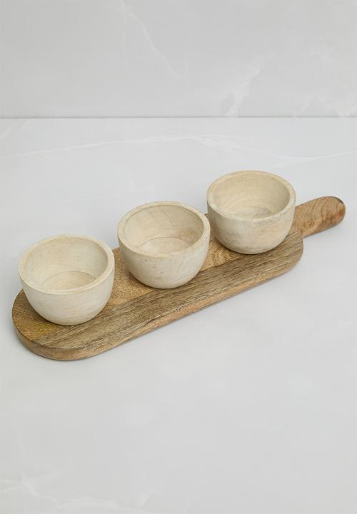 Sixth Floor - Trio mango wood snack bowl set of 3 - Natural
