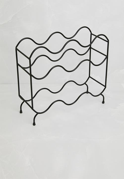 Sixth Floor - Wavy wine rack - black