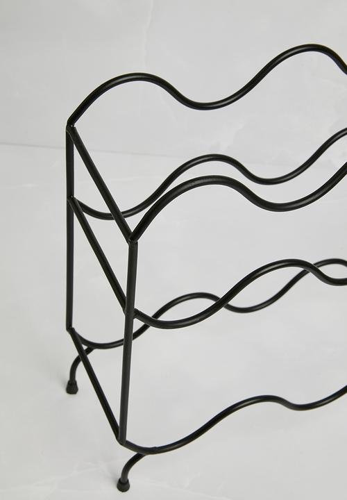 Sixth Floor - Wavy wine rack - black