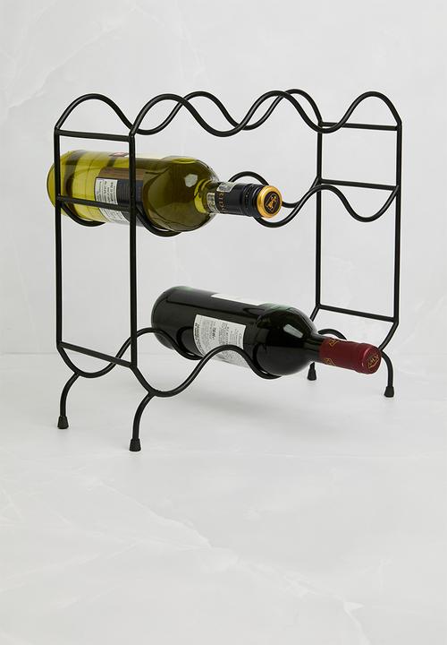 Sixth Floor - Wavy wine rack - black