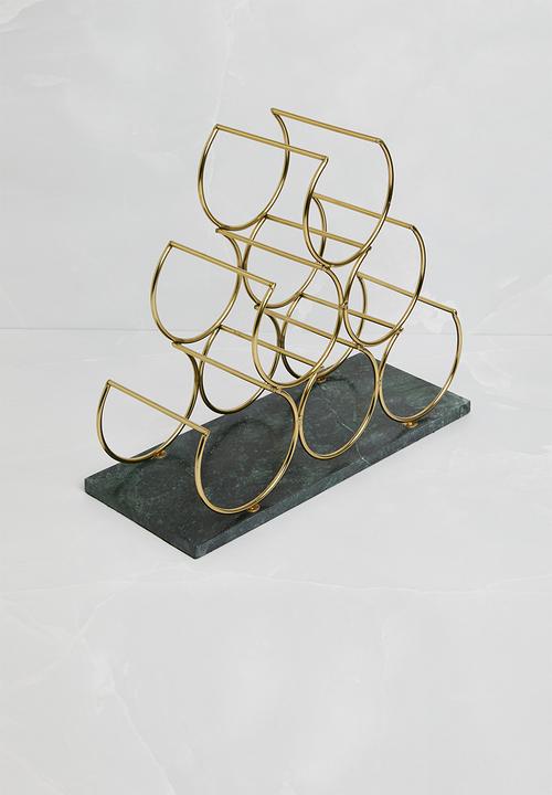 Sixth Floor - Marble base wine rack - gold