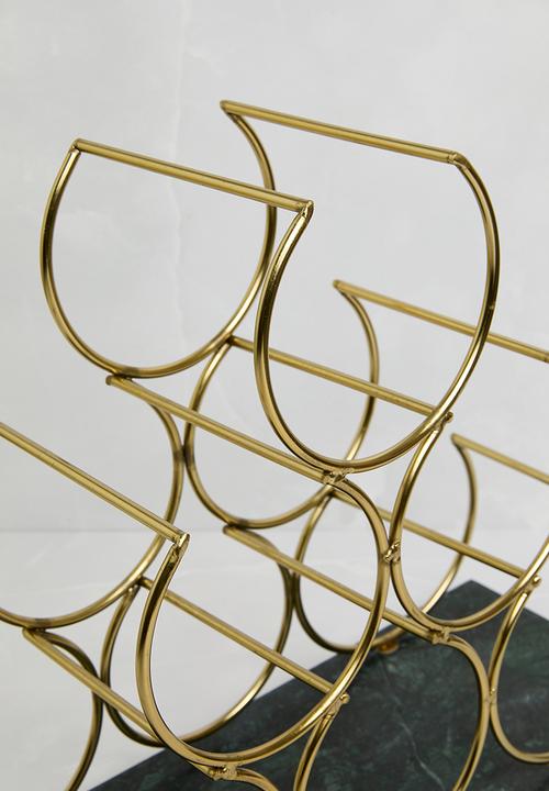 Sixth Floor - Marble base wine rack - gold