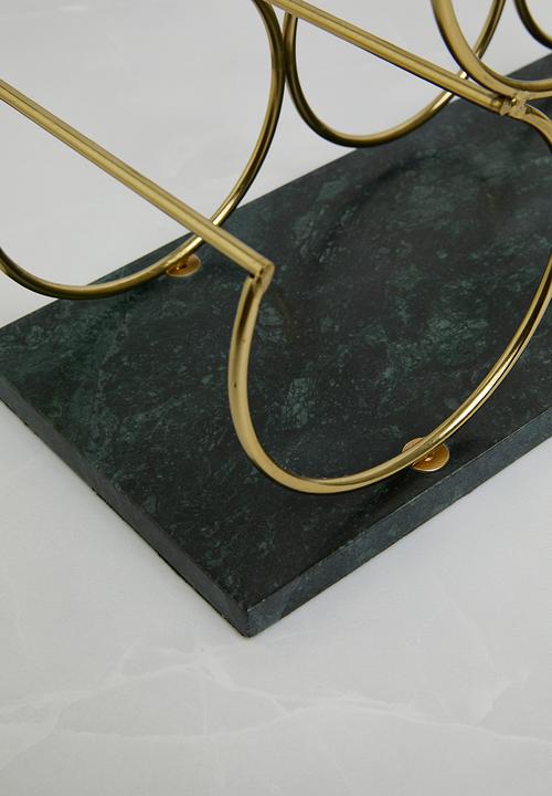 Sixth Floor - Marble base wine rack - gold