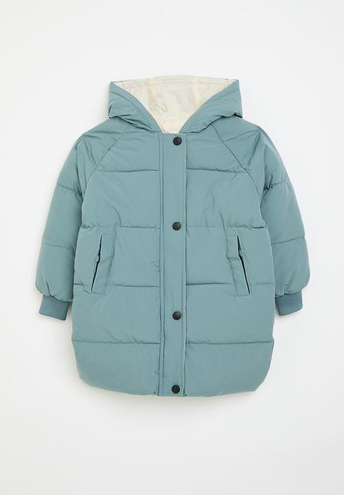 Pop Candy - Midi puffer jacket - blue