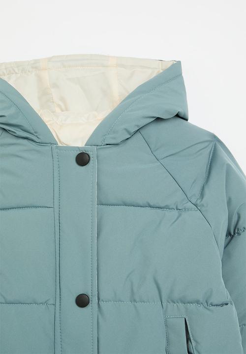 Pop Candy - Midi puffer jacket - blue