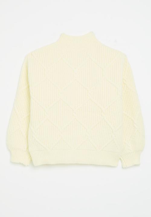 Pop Candy - Knitted polo neck jersey - cream