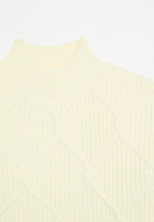 Pop Candy - Knitted polo neck jersey - cream