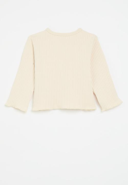 Pop Candy - Buttoned up knit jersey - ecru