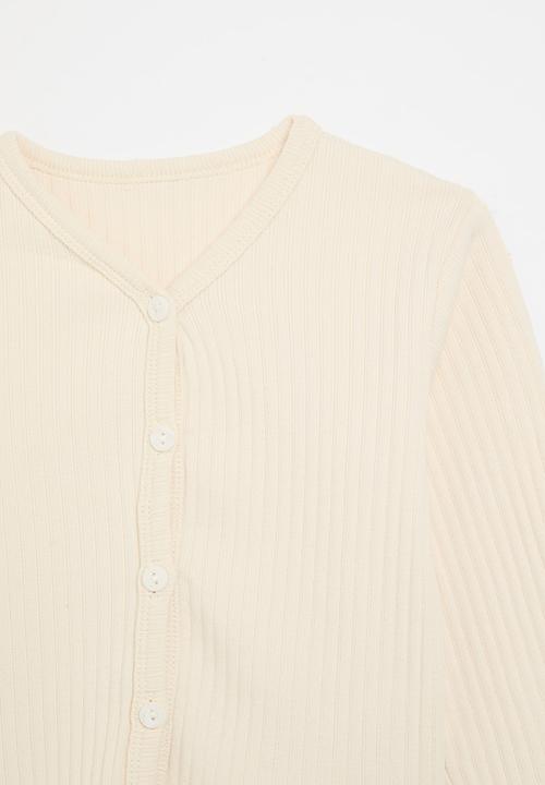 Pop Candy - Buttoned up knit jersey - ecru