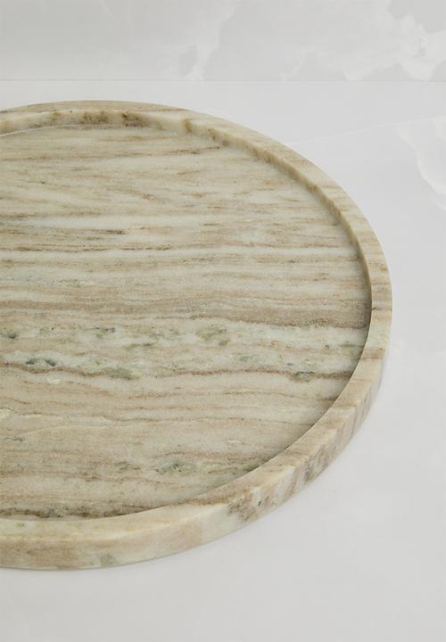 Sixth Floor - Lia round marble tray - natural