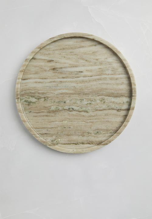 Sixth Floor - Lia round marble tray - natural
