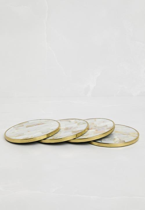 Sixth Floor - Shell in lay coaster set of 4 - Natural
